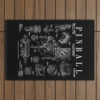 Pinball Arcade Gaming Machine Vintage Gamer Patent Print Outdoor Rug Gallery Image 1
