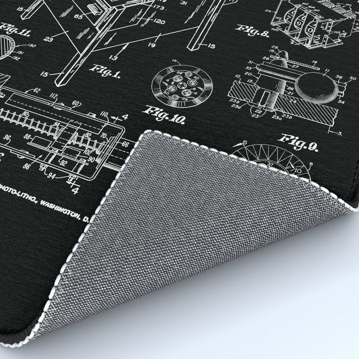 Pinball Arcade Gaming Machine Vintage Gamer Patent Print Rug Gallery Image 4