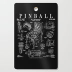 Pinball Arcade Gaming Machine Vintage Gamer Patent Print Cutting Board Gallery Image 1