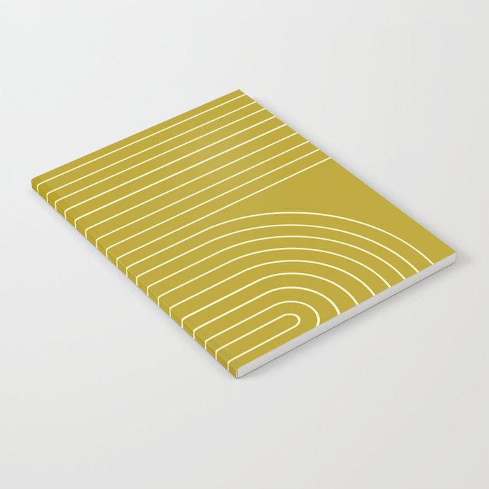 Minimal Line Curvature XVII Chartreuse Mid Century Modern Arch Abstract Notebook Gallery Image 1
