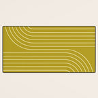 Minimal Line Curvature XVII Chartreuse Mid Century Modern Arch Abstract Desk Mat Gallery Image 3