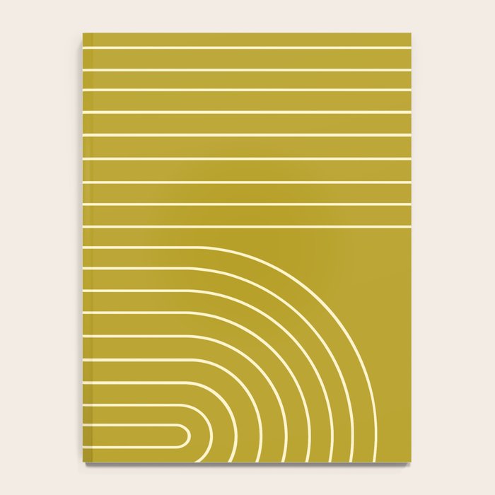 Minimal Line Curvature XVII Chartreuse Mid Century Modern Arch Abstract Notebook Gallery Image 4