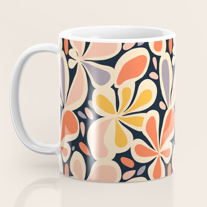 Abstract vintage flower art pattern Coffee Mug Gallery Image 3