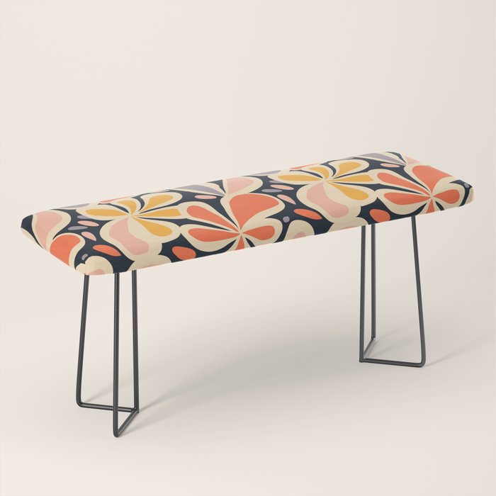 Abstract vintage flower art pattern Bench Gallery Image 1
