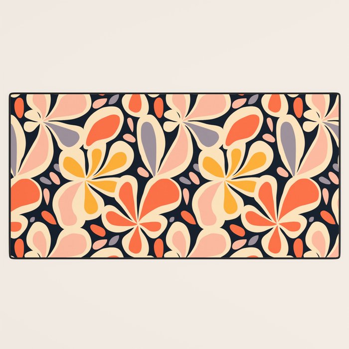 Abstract vintage flower art pattern Desk Mat Gallery Image 3