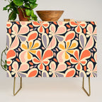 Abstract vintage flower art pattern Credenza Gallery Image 1