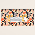 Abstract vintage flower art pattern Desk Mat Gallery Image 1