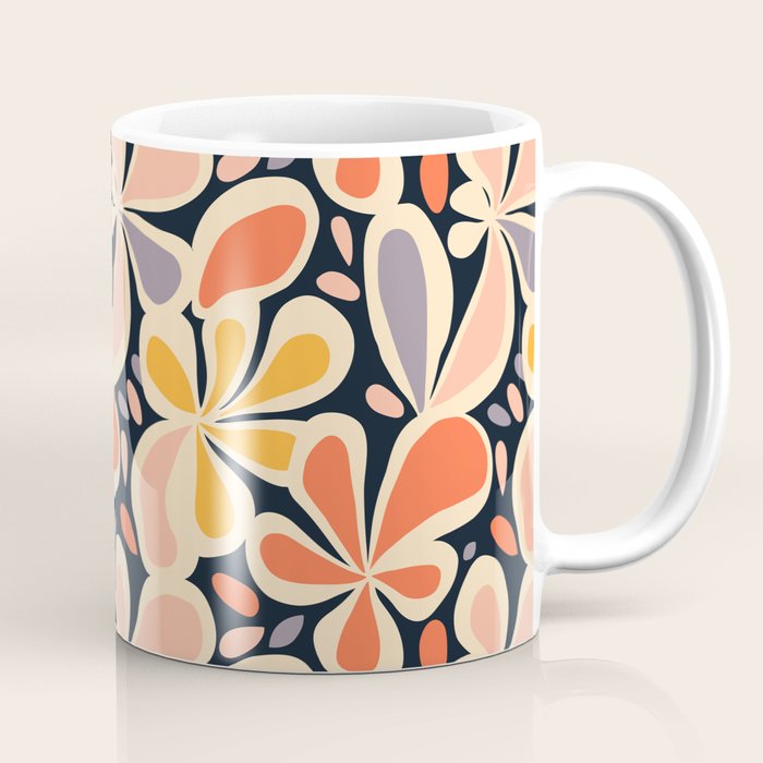 Abstract vintage flower art pattern Coffee Mug Gallery Image 1