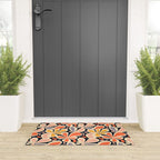Abstract vintage flower art pattern Welcome Mat Gallery Image 3
