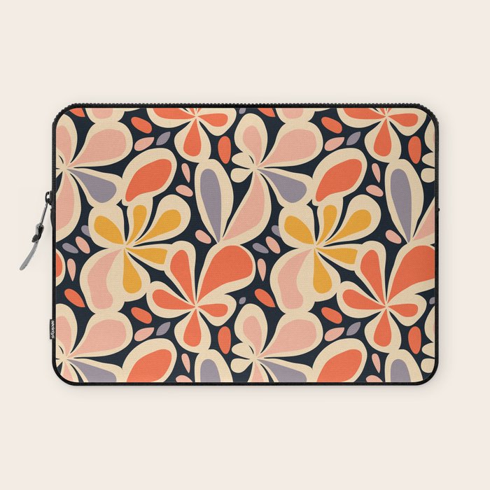 Abstract vintage flower art pattern Laptop Sleeve Gallery Image 1