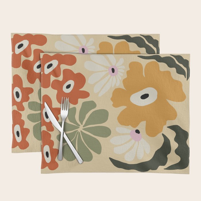 Retro abstract floral  Placemat Gallery Image 1