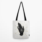 Mystic Hand with Eye - Black and Gold Ink Tote Bag Gallery Image 2