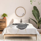 Mystic Hand with Eye - Black and Gold Ink Comforter Gallery Image 3