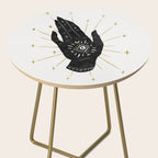 Mystic Hand with Eye - Black and Gold Ink Side Table Gallery Image 2
