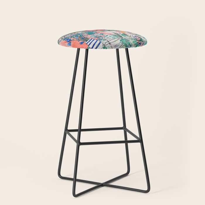 Cockatoo Vase - Bouquet of Flowers on Coral and Jungle Stool Gallery Image 1
