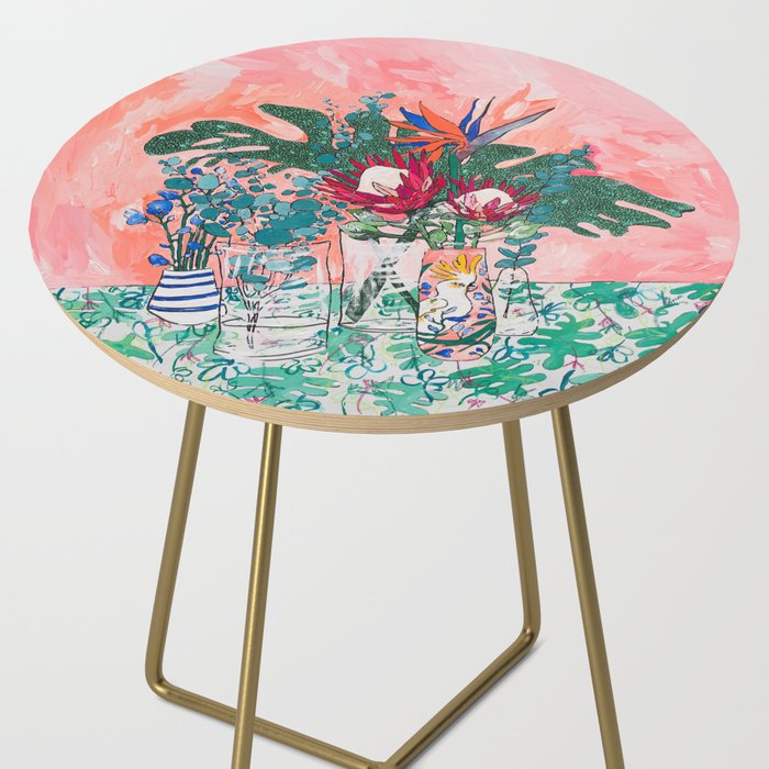 Cockatoo Vase - Bouquet of Flowers on Coral and Jungle Side Table Gallery Image 2