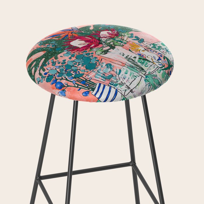 Cockatoo Vase - Bouquet of Flowers on Coral and Jungle Stool Gallery Image 2