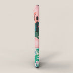 Cockatoo Vase - Bouquet of Flowers on Coral and Jungle iPhone Case Gallery Image 2