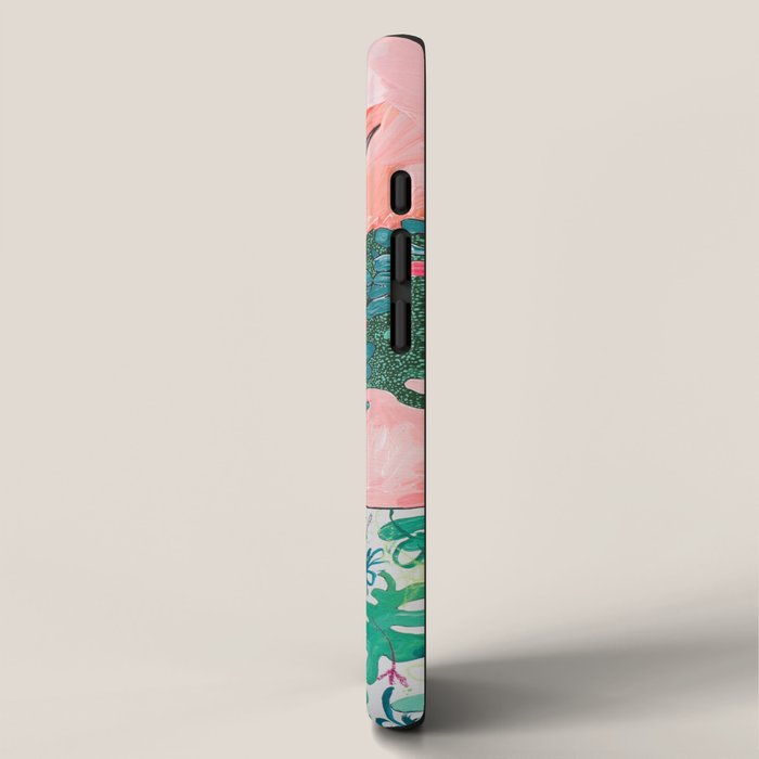 Cockatoo Vase - Bouquet of Flowers on Coral and Jungle iPhone Case Gallery Image 2