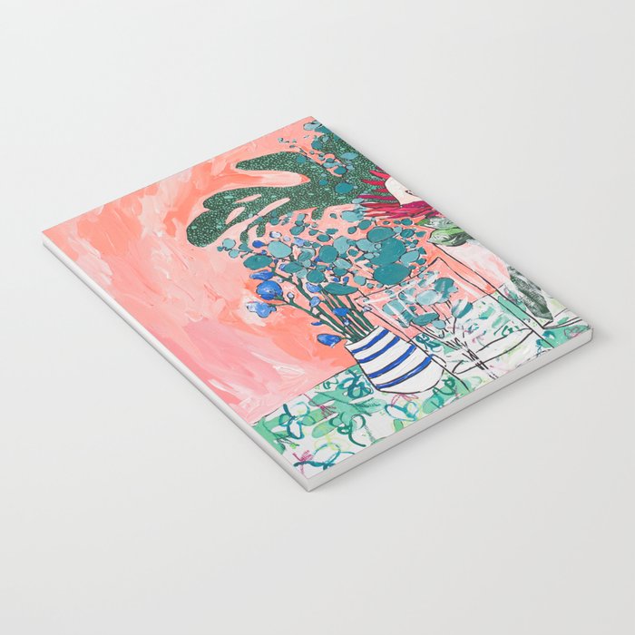 Cockatoo Vase - Bouquet of Flowers on Coral and Jungle Notebook Gallery Image 3