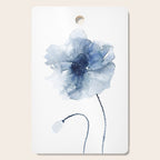 Blue Watercolor Poppies #2 Cutting Board Gallery Image 1