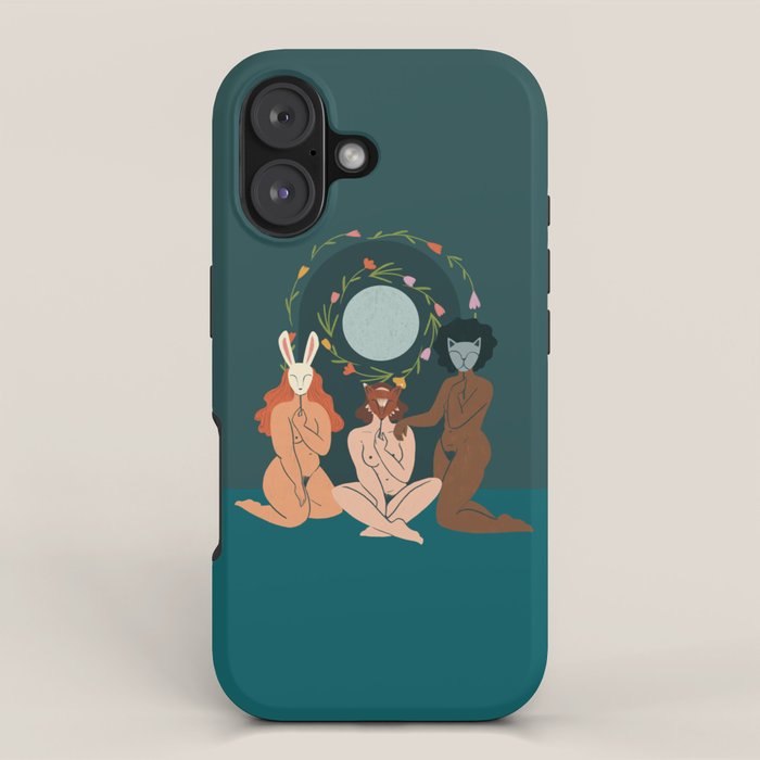 Spring Ritual // Women with animal masks iPhone Case Gallery Image 1