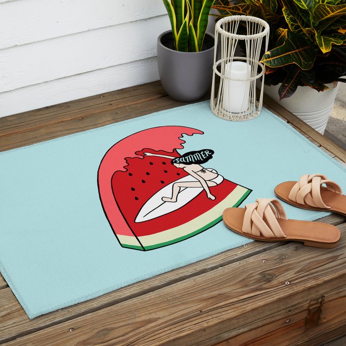 Watermelon Surf Outdoor Rug Gallery Image 2