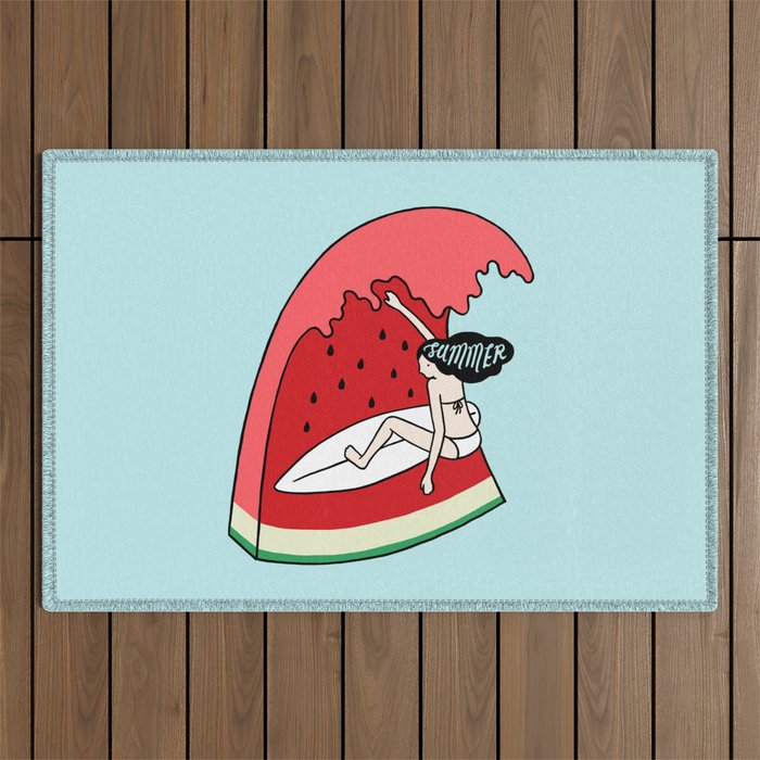 Watermelon Surf Outdoor Rug Gallery Image 1