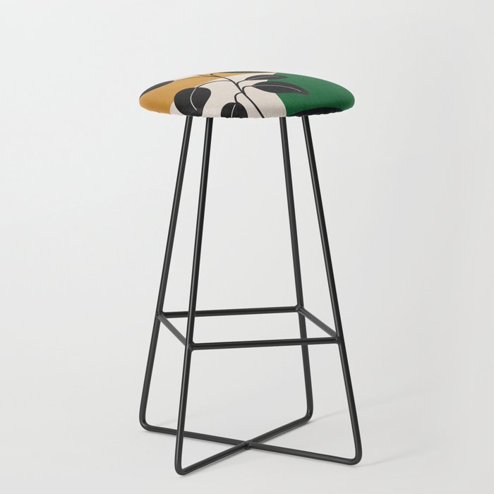 Modern Abstract Minimal Shapes Branches Art 4 Stool Gallery Image 1