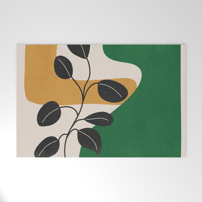 Modern Abstract Minimal Shapes Branches Art 4 Welcome Mat Gallery Image 1