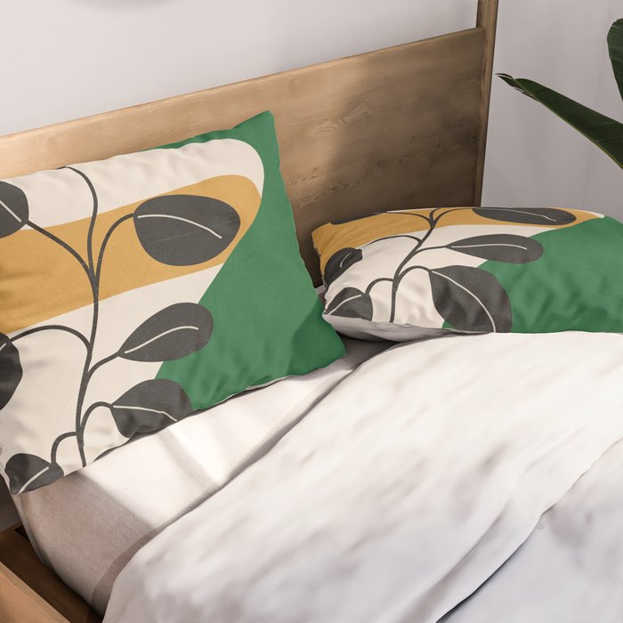 Modern Abstract Minimal Shapes Branches Art 4 Pillow Sham Gallery Image 2