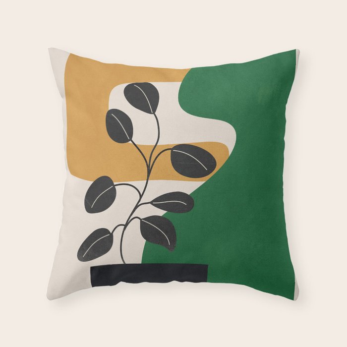 Modern Abstract Minimal Shapes Branches Art 4 Throw Pillow Gallery Image 6