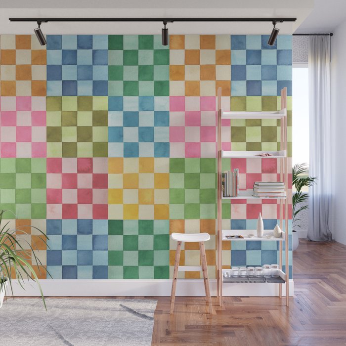 Eclectic  revival Handmade checker Multicolored Wall Mural Gallery Image 1