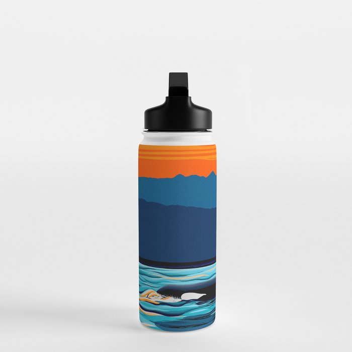 Orca into the Fire Sky Water Bottle Gallery Image 3