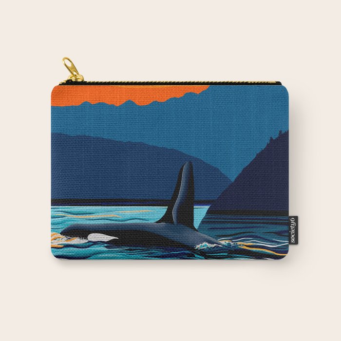 Orca into the Fire Sky Carry All Pouch Gallery Image 1