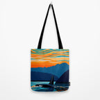 Orca into the Fire Sky Tote Bag Gallery Image 2