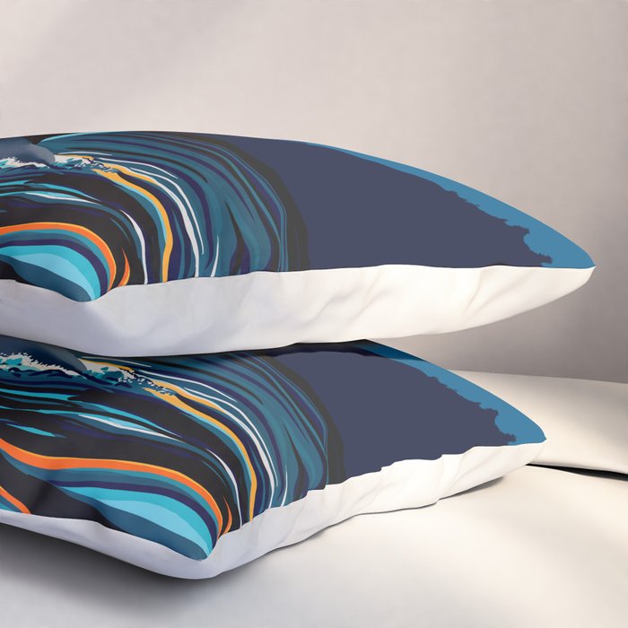 Orca into the Fire Sky Pillow Sham Gallery Image 3
