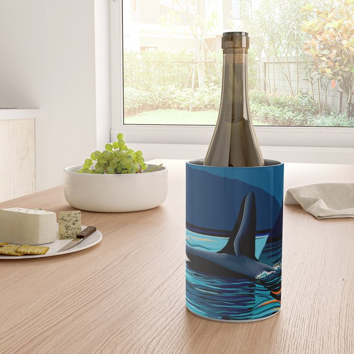 Orca into the Fire Sky Wine Chiller Gallery Image 4