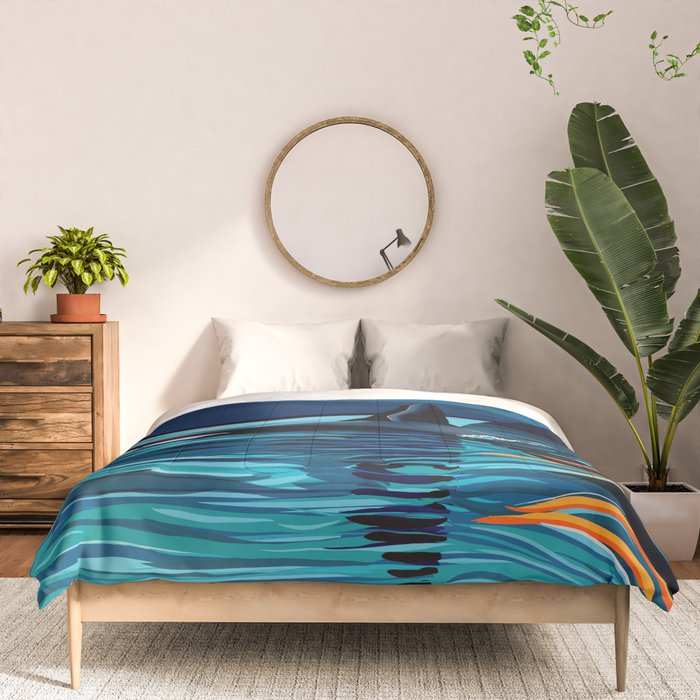 Orca into the Fire Sky Comforter Gallery Image 3