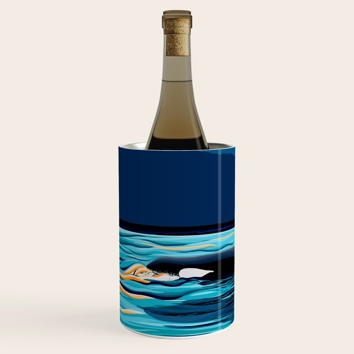 Orca into the Fire Sky Wine Chiller Gallery Image 2
