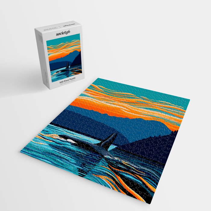 Orca into the Fire Sky Jigsaw Puzzle Gallery Image 2