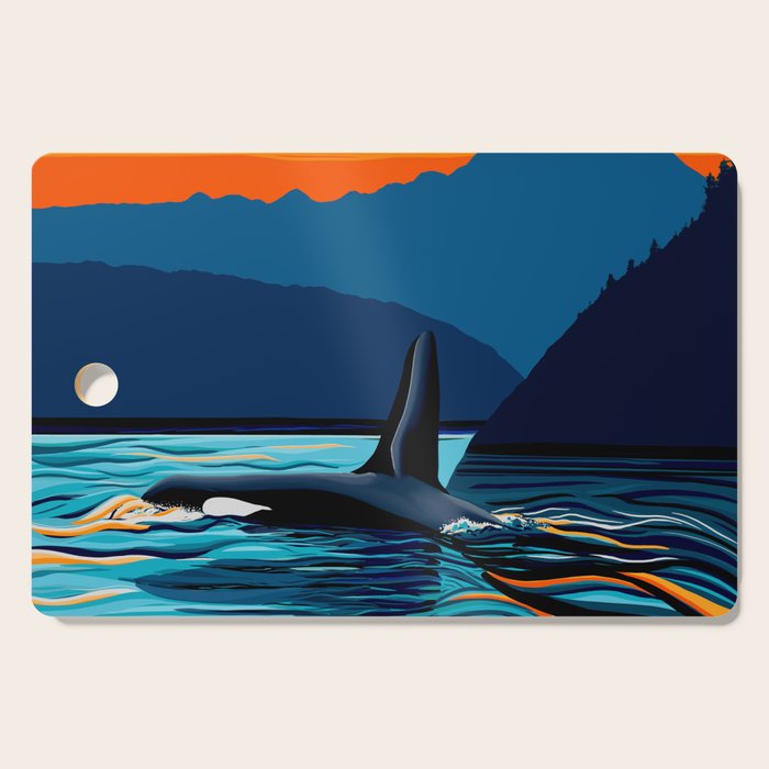 Orca into the Fire Sky Cutting Board Gallery Image 1