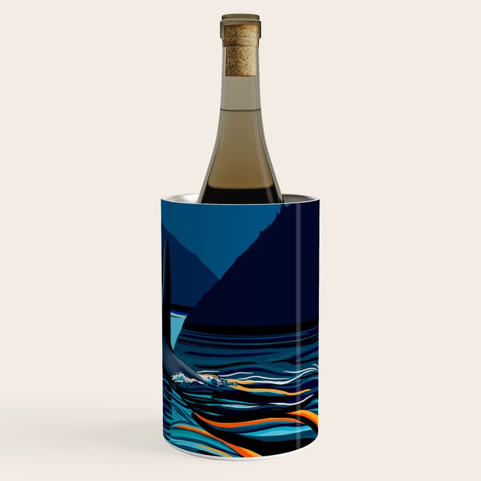 Orca into the Fire Sky Wine Chiller Gallery Image 3