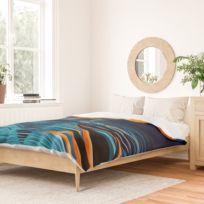 Orca into the Fire Sky Duvet Cover Gallery Image 2