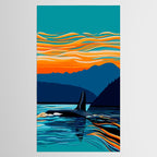 Orca into the Fire Sky Tablecloth Gallery Image 2