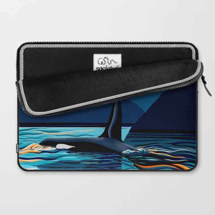 Orca into the Fire Sky Laptop Sleeve Gallery Image 2
