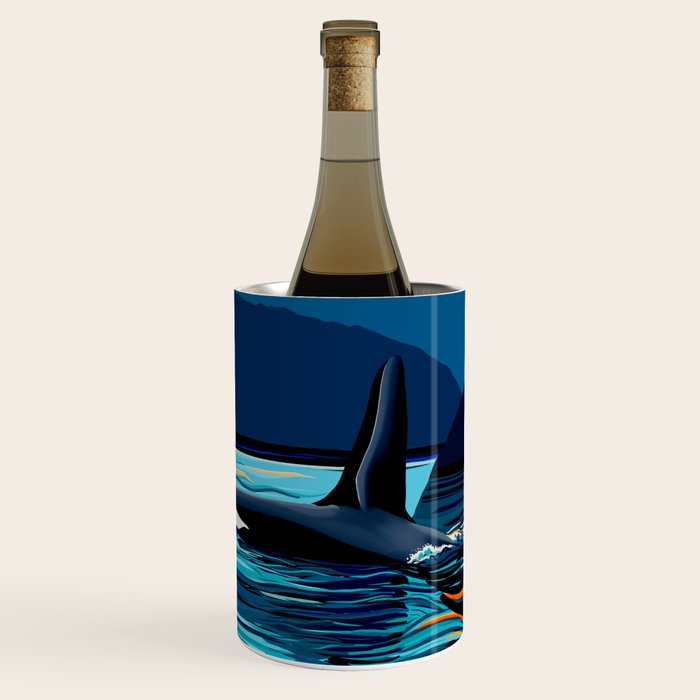 Orca into the Fire Sky Wine Chiller Gallery Image 1
