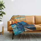 Orca into the Fire Sky Throw Blanket Gallery Image 1