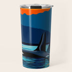 Orca into the Fire Sky Travel Mug Gallery Image 1