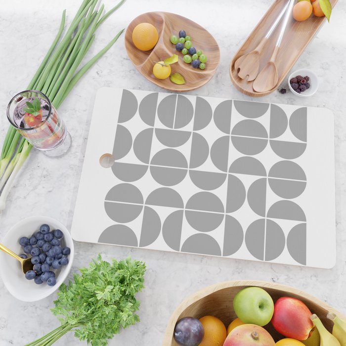 Mid Century Modern Geometric 04 Grey Cutting Board Gallery Image 2